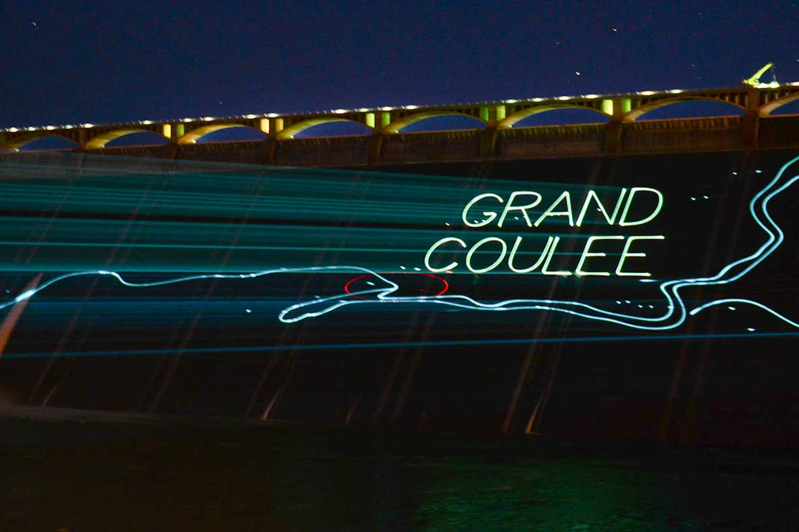 Spectacular Laser Light Show on the Spillway of Grand Coulee Dam